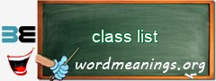 WordMeaning blackboard for class list